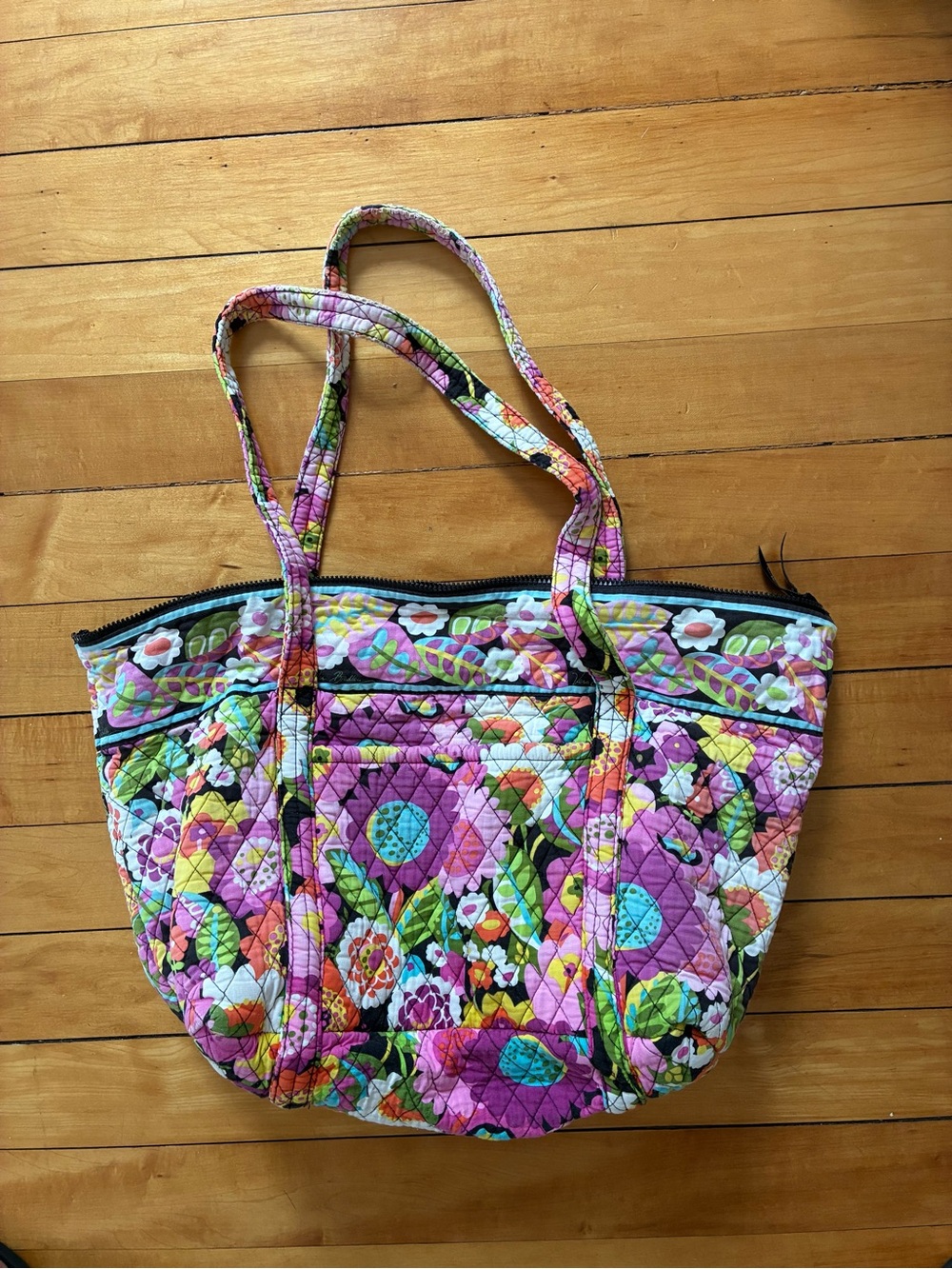 Vintage Vera Bradley Va‎ Va Bloom Print Quilted Tote Bag